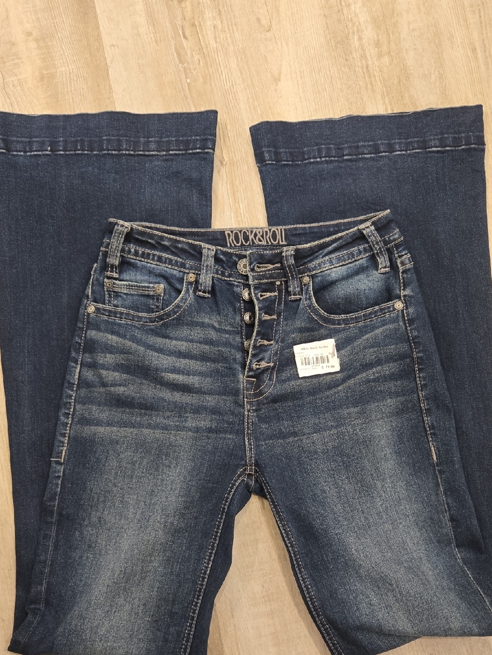 Rock & Roll Dark Indigo Flare Jeans for Women